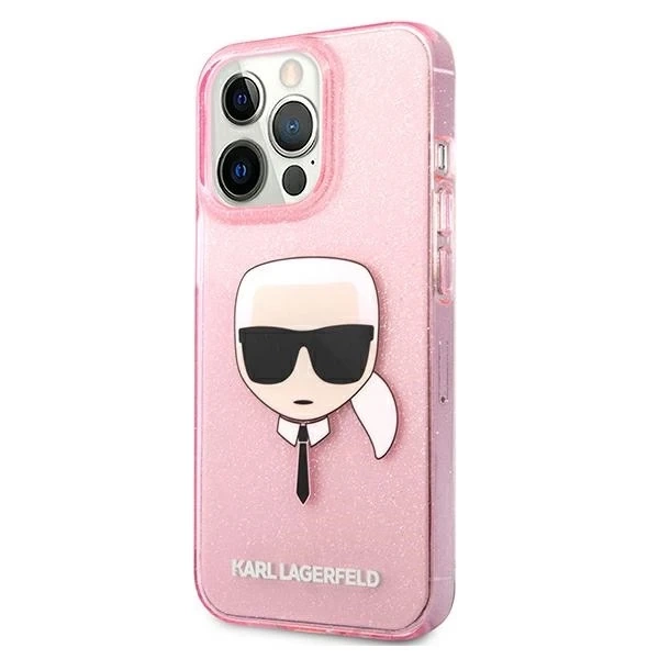 Karl Lagerfeld KLHCP13XKHTUGLP iPhone 13 Pro Max 6,7" pevné puzdro Glitter Karl`s Head